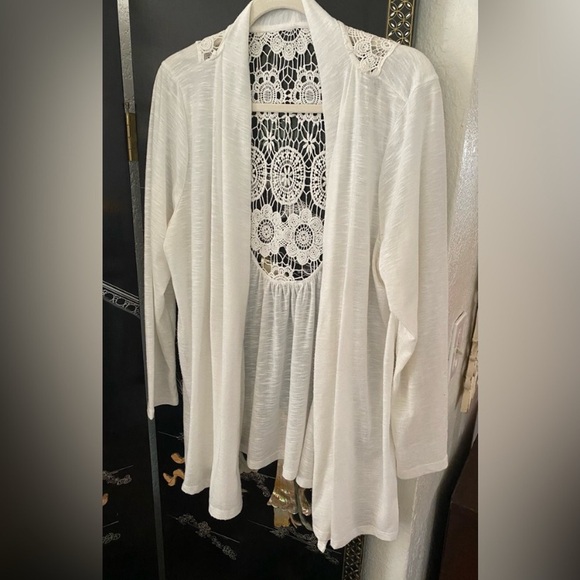 Lane Bryant Sweaters - Lane Bryant White Open-Front Cardigan
